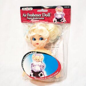 Air Freshener Doll Blonde Hair FibreCraft 5 3/4" Crochet Pattern New Old Stock